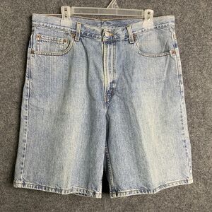 Levis 550 Denim Shorts Men 36 Relaxed Fit Light Wash Cotton